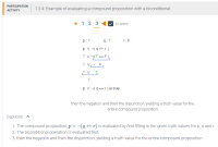 a screenshot of an example of a compound proposition with a biconditional